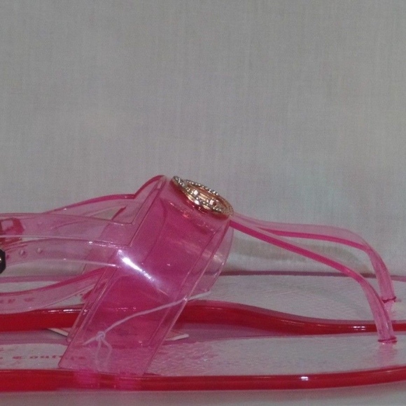 JUICY COUTURE Pink Crystal Charm Jelly Sandals - Picture 7 of 8